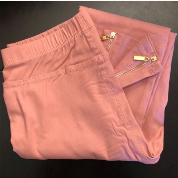 Dusty Rose Moto Biker Pants Plus & Regular Size - Picture 3 of 4